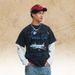 American-style Washed Faux Two-piece Printed Distressed 300g T-shirt For Men, Loose Casual Long-sleeve Street_viptrois.com