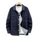 Men’s 100% Cotton Denim Shirt Jacket – Oversized Fit, Long Sleeve, Irregular Pockets, Relaxed Casual Style (4XL-11XL, Classic Denim Blue)_viptrois.com