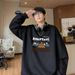 Huamian Crew Neck Men Camping Tent Printed Student Casual Hoodless Sweatshirt Jacket Teenager_viptrois.com