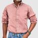 Men's Clothing Men's Business Casual Shirt – Vintage Washed Cotton Blend – Slim Fit Button Down (S-3XL)_viptrois.com