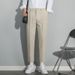 Men's Slim Straight Business Casual Trousers Anti-Wrinkle High-Drape Black Nine-Point Small Suit No-Ironing Required_viptrois.com