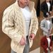 Men's Clothing 2024 New Men's Sweater Independent Stand Cardigan Heavy Long Sleeve Stand Collar Twisted Jacquard Casual Men's Wear_viptrois.com