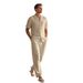Men's Linen Beach Shirt & Shorts Set Summer Casual Short Sleeve Suit_viptrois.com