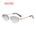 New Frameless Metal Frame Single Beam Irregular Angular Oval Sunglasses Sun Protection Sunglasses T1174_viptrois.com