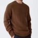 Round Neck Three Dimensional Plaid Sweater Casual Fashion Loose Knitted Solid Color Sweater Men's Knitted Sweater Style Optional_viptrois.com
