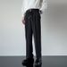 Men's Clothing elastic double button trousers, casual and versatile, line feeling casual trousers for men, handsome and trendy loose suit trousers_viptrois.com