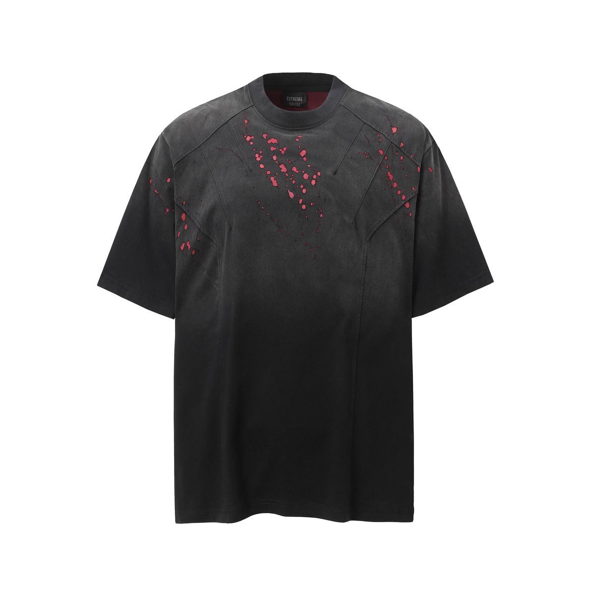 Men's Clothing Jiayiku Men's Clothing 2025 New American Street Fashion Brand Niche Tee Heavy Washed Cut Erosion T Shirt Short Sleeve_viptrois.com