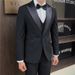 Men's 3-Piece Slim-Fit Suit Set – Wedding & Business Formal (XS-5XL, Black/White)_viptrois.com