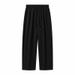 Men's Clothing Cut Ice Silk Curved Trousers For Men, Loose Fit, Versatile Casual Pants, Comfortable And Breathable Solid Color Long Pants For Couples._viptrois.com