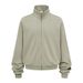 Men's Clothing Brushed Fleece Zip-Up Hoodie – High Neck Unisex Oversized Sweatshirt, 410g Cotton Blend, Anti-Pilling & Moisture-Wicking_viptrois.com