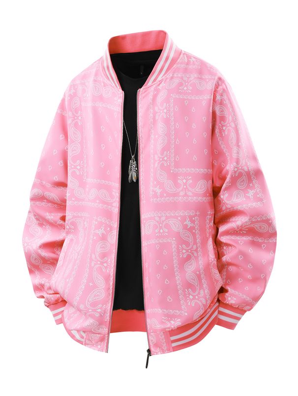 Men's Clothing Unisex Baseball Jacket - Cotton Casual Outerwear With Stand Collar Fashion Trends Hot-selling_viptrois.com