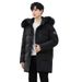Men's Clothing White Goose Down Jacket Men's Mid Length Couple's Work Clothes Student Winter Coat Youth Long Thick Knee Length_viptrois.com