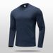 Men's Long Sleeve Workout T-Shirt – Breathable & Soft Polyester Training Top For Gym, Running & Basketball (Black, Gray, Navy, Cream)_viptrois.com