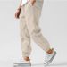 "Men's Casual Linen-Blend Pants - Straight Leg, Relaxed Fit, Breathable & Lightweight For Everyday Wear (S-XXXL, 7 Colors)_viptrois.com