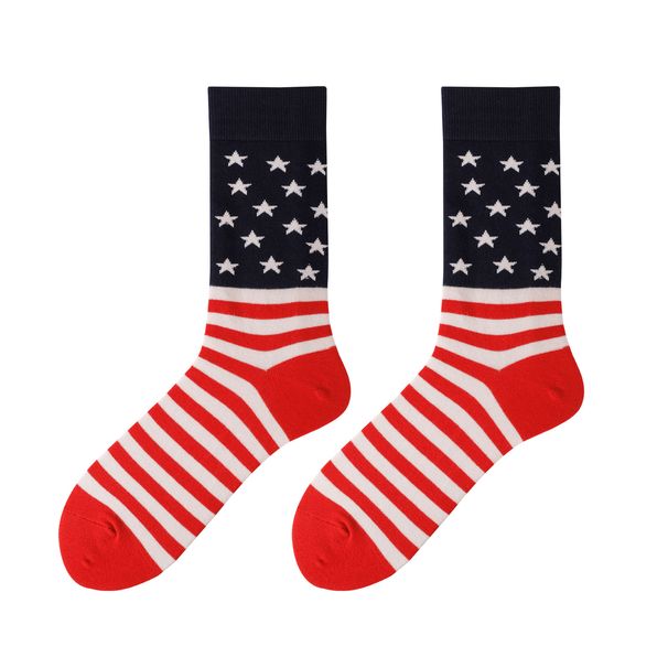 Explosive plus-size wicking cotton striped socks for women mid-tube socks for men_viptrois.com