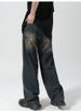 Retro And Old Jeans Men's Ins Trendy Brand Japanese Ruffian Handsome Wide-leg Dad Pants High Street Versatile Loose Straight Pants_viptrois.com