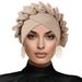 Muslim hat Pleated bract delicate headscarf casual comfortable fashion all warm cross brim ruffled lace_viptrois.com