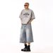 Men's Summer Cropped Straight Jeans Loose Casual Shorts Trendy Brand Fashion Washed Retro Style_viptrois.com