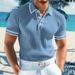 Summer Men's Short Sleeved Polo Shirt Color Blocking Collar Breathable Comfortable Casual Style European American Fashion_viptrois.com
