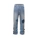 Men's Clothing High Street Fashion Slightly Flared Pants Type Split Patchwork Jeans Overalls_viptrois.com