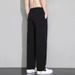 Men's Clothing Men's Ice Silk Casual Pants, New Summer Style, Straight Leg Sweatpants, Trendy Loose Sports Pants_viptrois.com