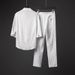 Men's Clothing Light Luxury Ultra Thin Five Point Sleeve Suit Men's Summer Large Size Loose Mid Sleeve Two Piece Suit_viptrois.com