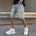 Men's Clothing Summer Mid Length Pants Trendy Brand Patch Hole Five Point Denim Shorts Men Ins Handsome Trendy Half Length Pants Youth Five_viptrois.com