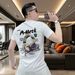 Men's 230g Premium Cotton Short Sleeve T-Shirt Relaxed Fit Round Neck Casual Printed Top_viptrois.com