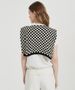 Unisex Women's knitted shawl with checkerboard cape with knotted collar core yarn_viptrois.com