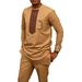 Men's Clothing Ethnic Style Patchwork Men's Casual Pocket Suit Traditional Dashiki_viptrois.com