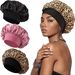 Autumn and winter leopard print sleeping cap wide brim satin hat hair care cap washing hat shower cap hair bonnet_viptrois.com