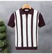 British Style Slim Fit Youth POLO Shirt Striped Short Sleeved Summer Ice Silk Knit Casual Turn down Collar T-Shirt_viptrois.com