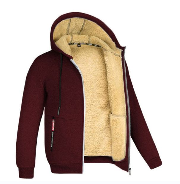 Men's Clothing Men's Fleece Hooded Sweatshirt - Winter Warm Zip-Up Jacket (10 Colors, S-XXXL) Fashion Trends_viptrois.com
