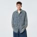 Men's Jacquard Denim Jacket - Style Loose Fit Workwear Top With Long Sleeves, Trendy & Durable_viptrois.com