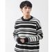 Loom Cross-Border European And Waist Line Striped Design Men's American Retro Round Neck Knitted Sweater Slim Fit Trendy Top_viptrois.com