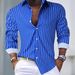 Men’s Clothing Autumn And Winter Men's Striped Lapel Cardigan Hot Sale Striped Long Sleeve Shirt_viptrois.com