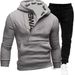 Men's Clothing new batch new pullover side zipper contrast color hooded men's fleece sweater suit_viptrois.com