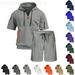 Men's Clothing Men's Casual Sportswear T-Shirt Hooded Zip Up Short Sleeve With Shorts Set Hot Selling Style For Formal & Casual_viptrois.com