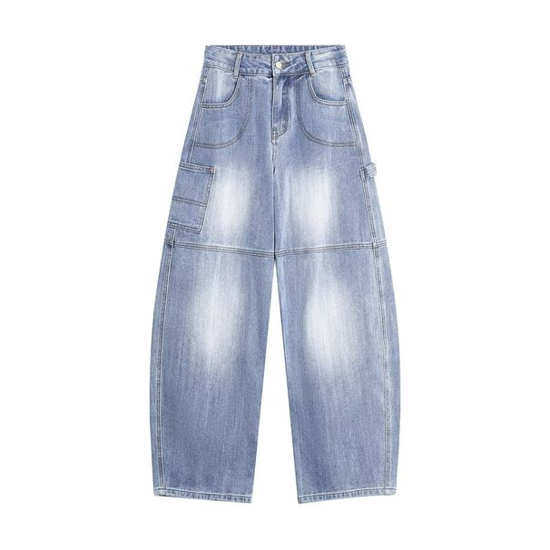 Men's Clothing American High Street Printed Jeans Men And Women's New Style Washed Wide Leg Overalls Casual Straight Long Pants_viptrois.com