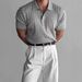 Men's Clothing American Style Lapel Short Sleeved T Shirt Knitted Polo Shirt Men's Fashion Summer Slim Elastic Casual All Match T Shirt Top_viptrois.com