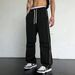 Men's Solid Color Long Pants Casual Drawstring Style Trendy Everyday Summer Versatile Bottoms Ready Stock_viptrois.com