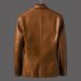 Men's Slim Fit PU Leather Blazer – Business Casual Jacket With Notched Lapel (M-6XL, Black/Brown/Khaki, Lightweight Spring Wear)_viptrois.com