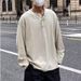 Men's Clothing Spring And Autumn Sweater Long Sleeve T Shirt Men's Fashion Brand Loose Casual American Retro Button Pullover Top_viptrois.com