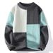 Pure Color-Block Men's Trendy Brand Base Knitwear Loose Casual Sweater Winter Warm Yarn_viptrois.com