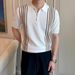 Men's Clothing Luxury Premium Men's Short Sleeve Polo Shirt Summer Half Zip Collar Breathable Casual Knit Top T-Shirt Premium Quality_viptrois.com