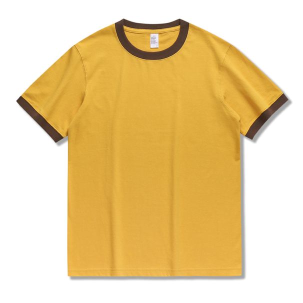Camiseta De Algodón De 270G Para Hombre, Camisa De Retales De Moda China, Estilo De Pareja, Sólido, Simple, Informal, Básica, En Blanco_viptrois.com