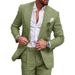 Men's Clothing linen new men's large size grab lapel suit two piece suit single row one button suit stock_viptrois.com