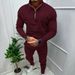 Men's Solid Color Casual And Fleece Warm Zip Tracksuit_viptrois.com
