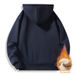 Fleece Thickened Semi-zipper Pullover Hooded Sweater Men's Warm Integrated Fleece Hoodie Men's Wear Long Sleeves_viptrois.com