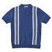 Retro Ice Silk Striped Colorblock Polo Shirt Men's Short Sleeve Lapel T Shirt Slim Fit Casual Knit Top_viptrois.com